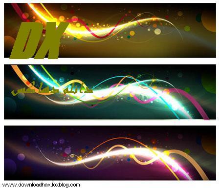 Abstract Dark Banners مجموعه 2 وکتور بنرهای رنگارنگ Vectors Abstract Dark Banners