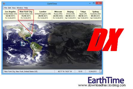 EarthTime ساعت محلی نقاط مختلف جهان DeskSoft EarthTime 4.2.3