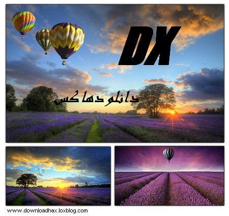 Fields and ballons مجموعه 6 تصویر استوک با عنوان Lavender Fields and ballons