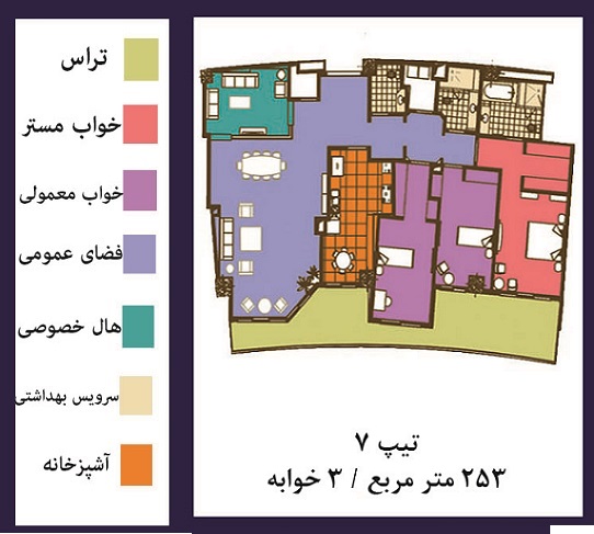    فرشته : فروش ( پیش فروش )  آپارتمان 253 متری لوکس ترین در خیابان فرشته تهران